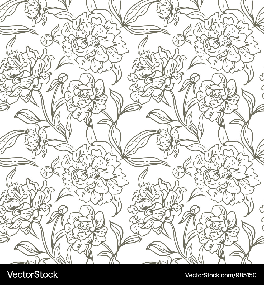 Elegante Peony Blumenmuster Vektorbild