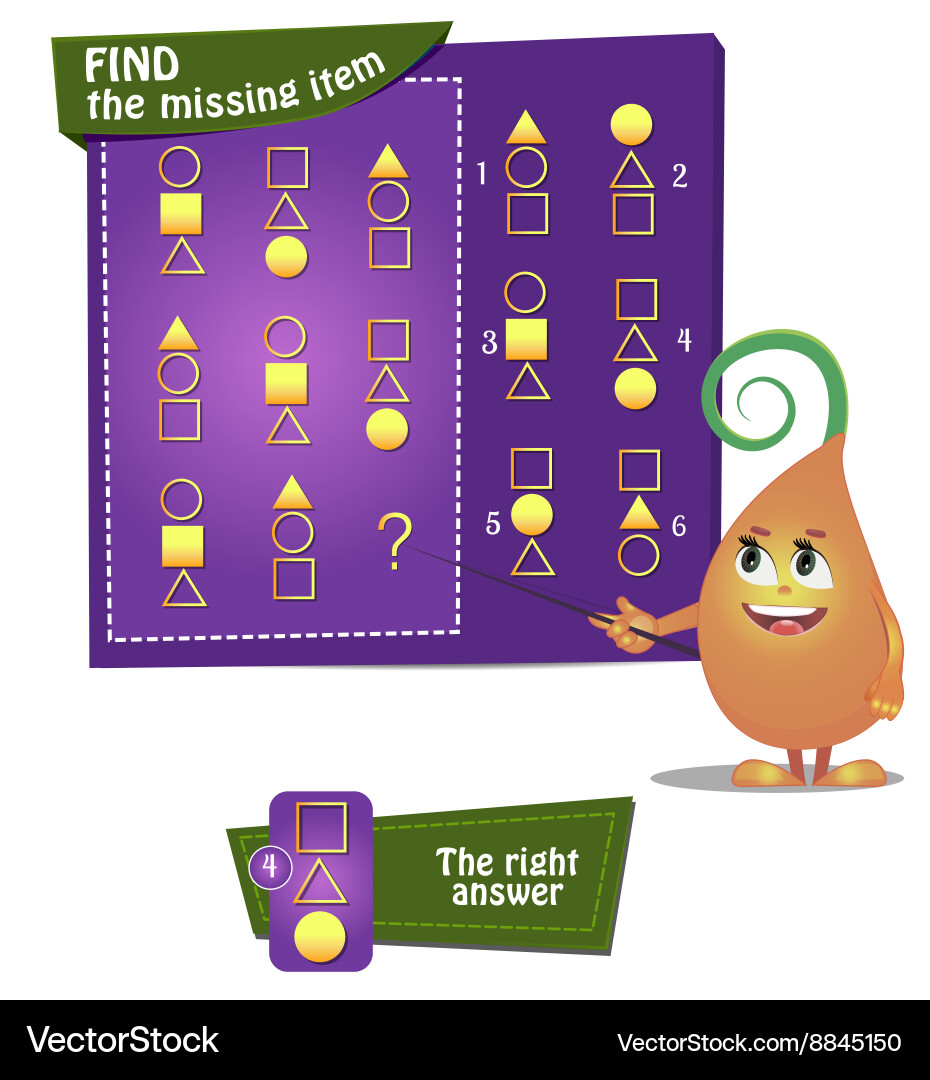 Find the missing part square triangle vector image