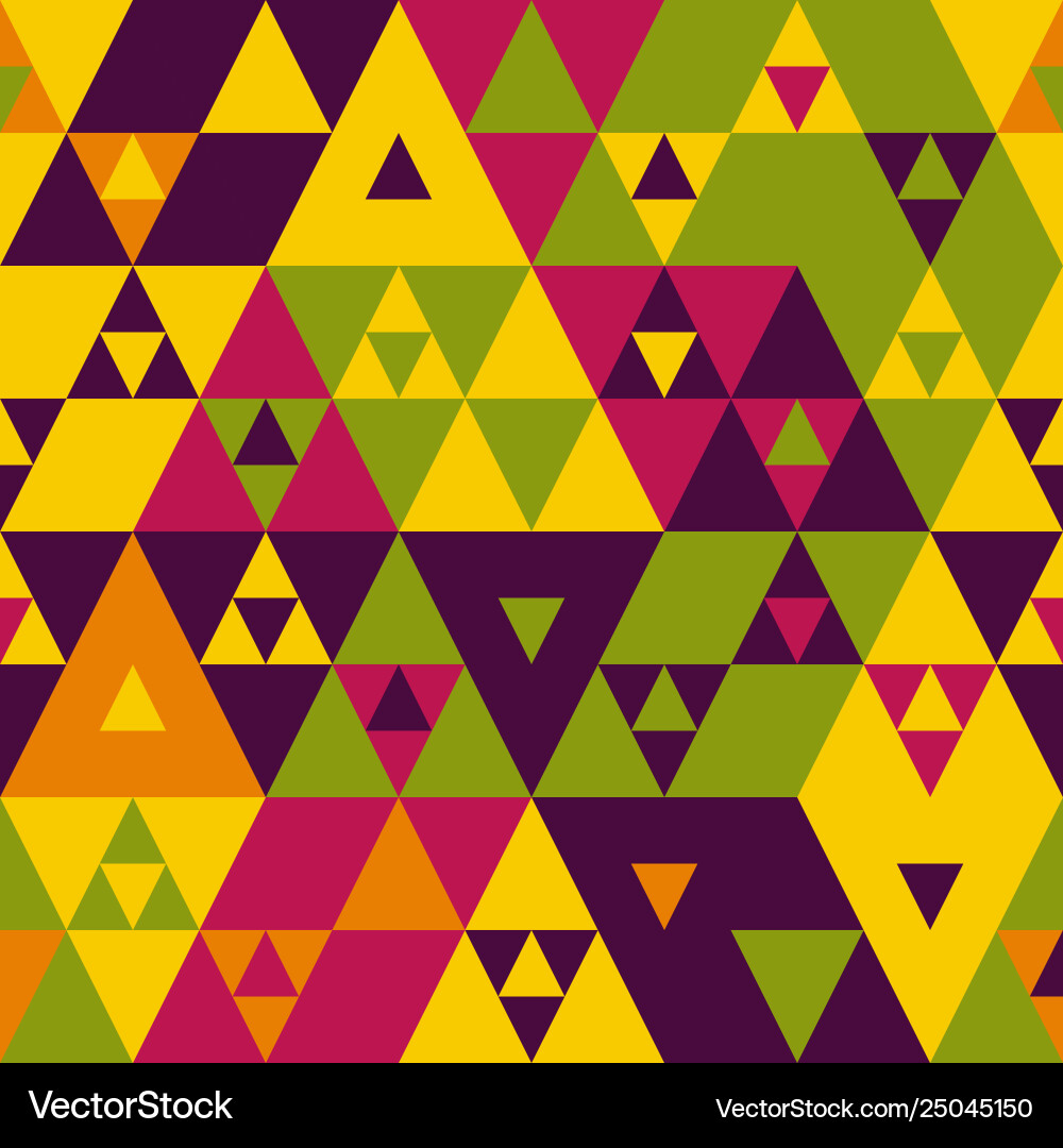 Geometric color triangles seamless pattern Vector Image