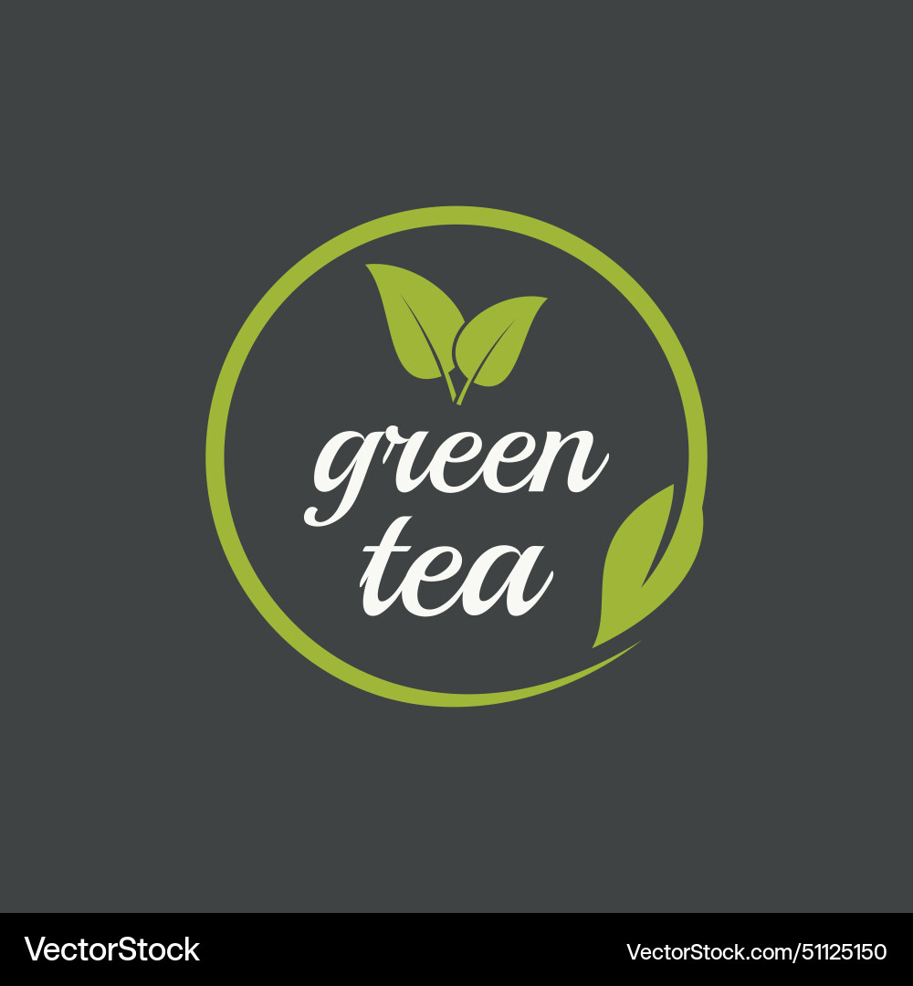 Grüner Tee Logo - Blatt Motif Vektorbild