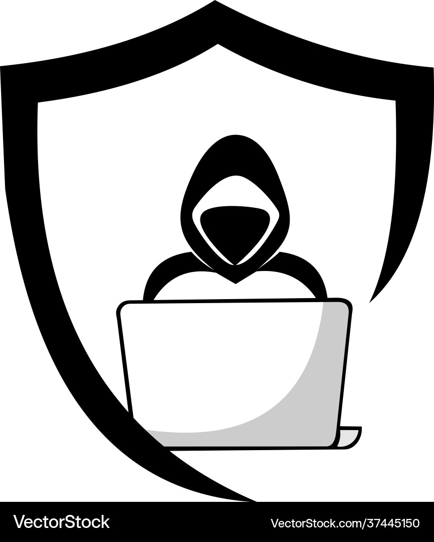 Hacker icon spy agent security shield logo Hacker icon spy agent security shield logo Vector Image