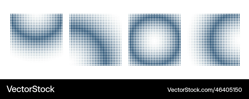 Halftone background set with square shapes vector image