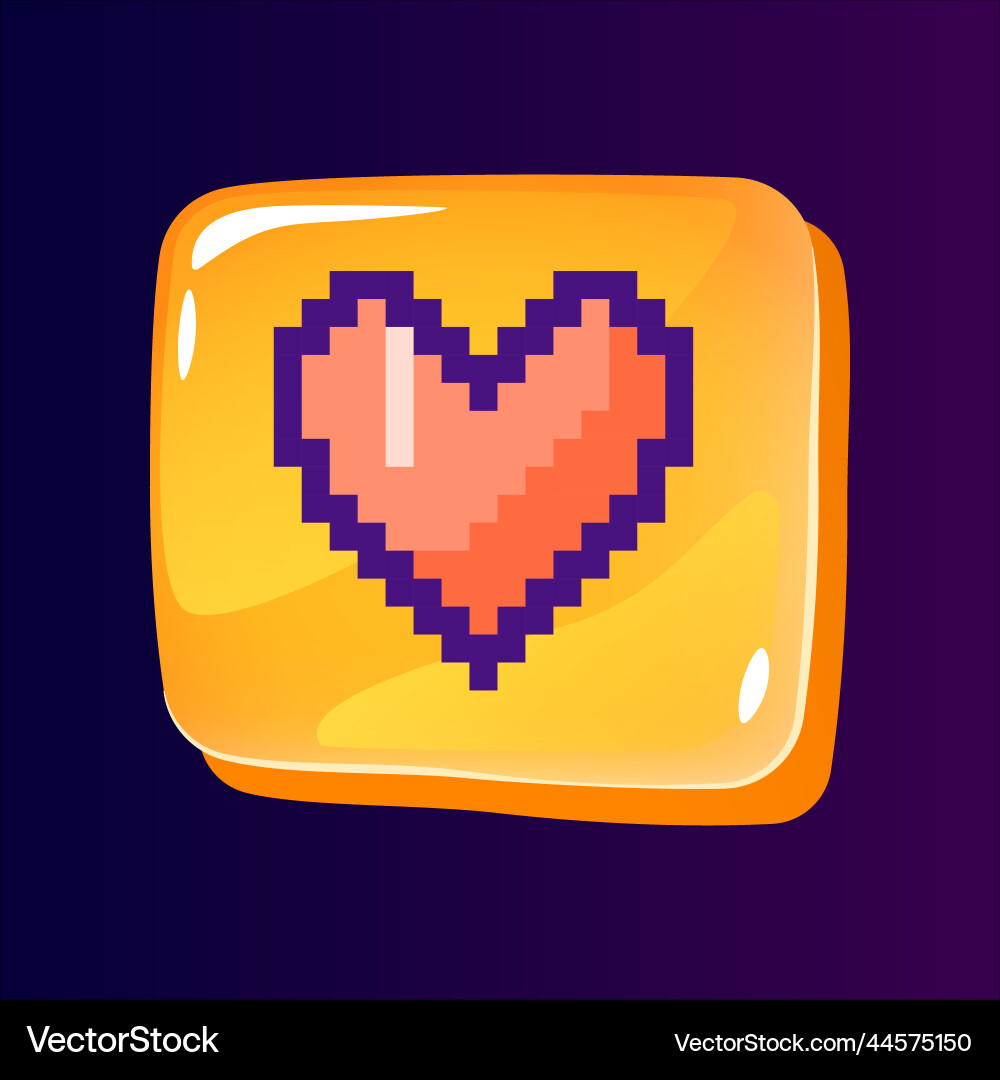 Like glossy ui button with pixelated color icon Like glossy ui button with pixelated color icon vector image