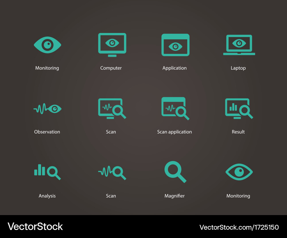 Monitoring icons vector image