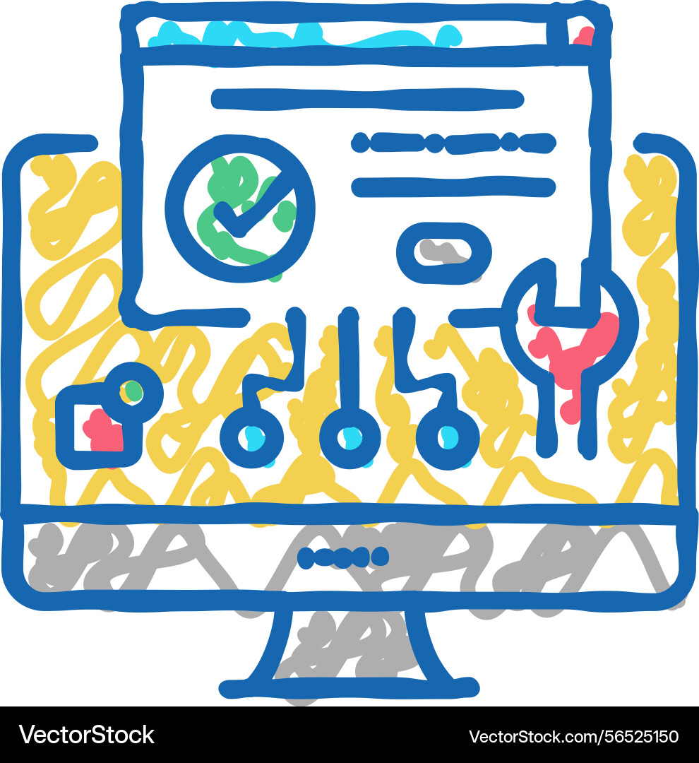 Plugin program icon doodle Plugin program icon doodle vector image