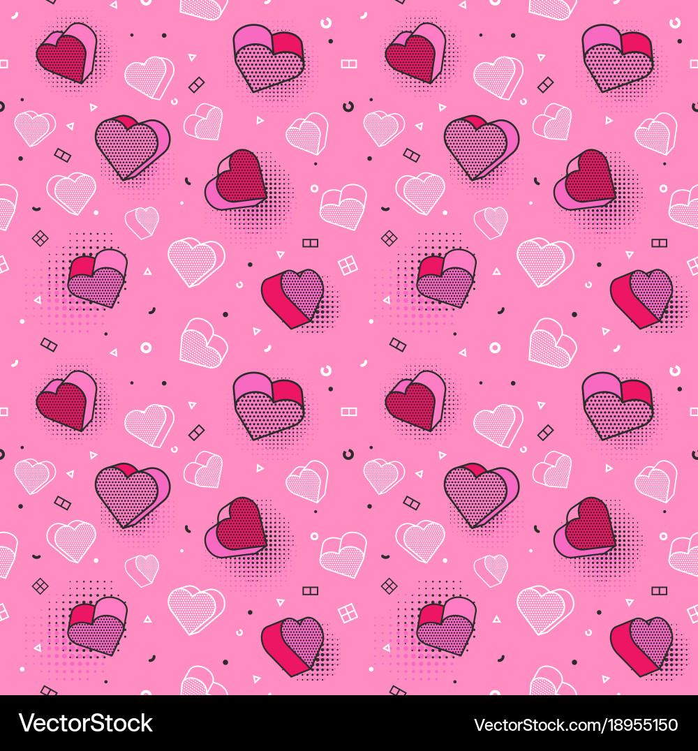 Seamless pattern colorful with 3d Vector Image