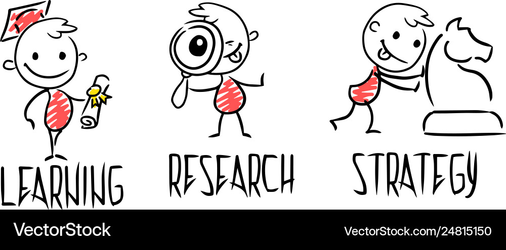 Sketch set working leader Vector Image