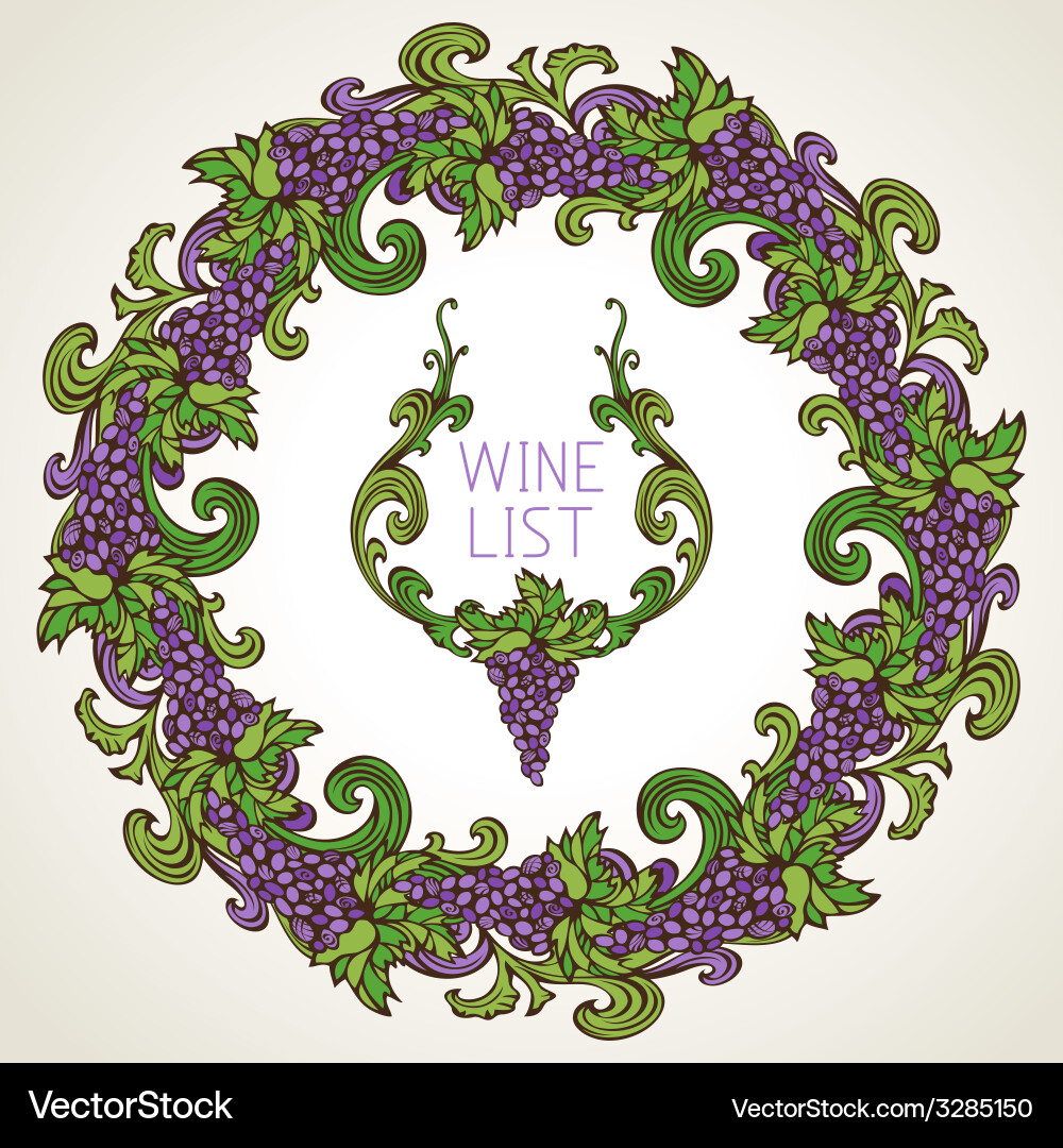 Wine list design vector image