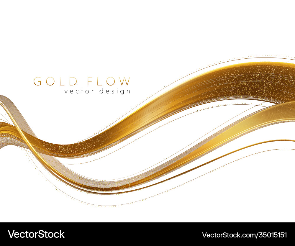 Abstract shiny color gold wave design element Abstract shiny color gold wave design element vector image