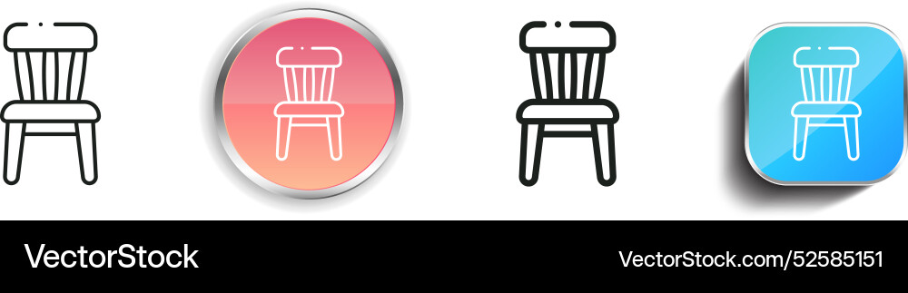 Chair icon thin linear regular and button style Vector Image