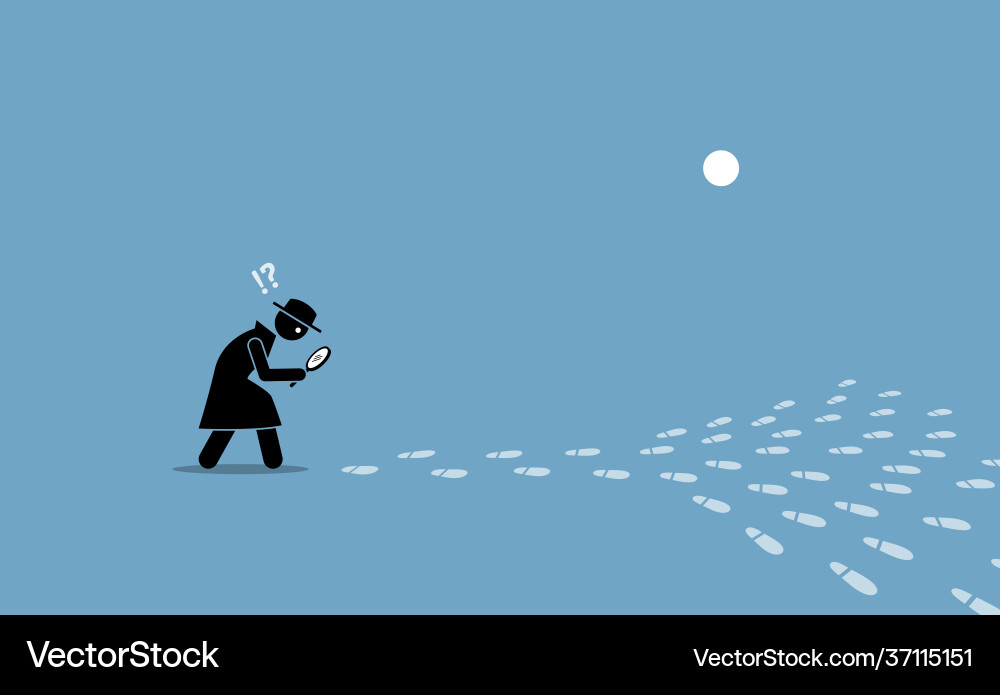 Detective having problem searching for source Detective having problem searching for source vector image
