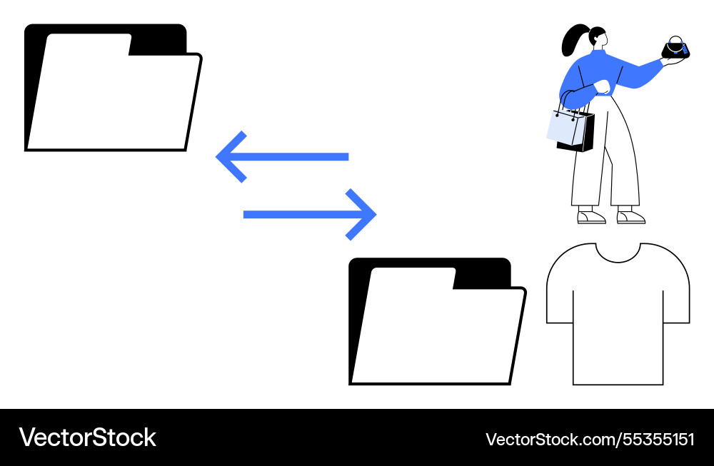 Digital file transfer concept with arrows Digital file transfer concept with arrows vector image