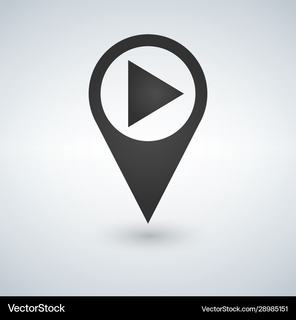 Map pointer and button play gps locator Map pointer and button play gps locator Vector Image
