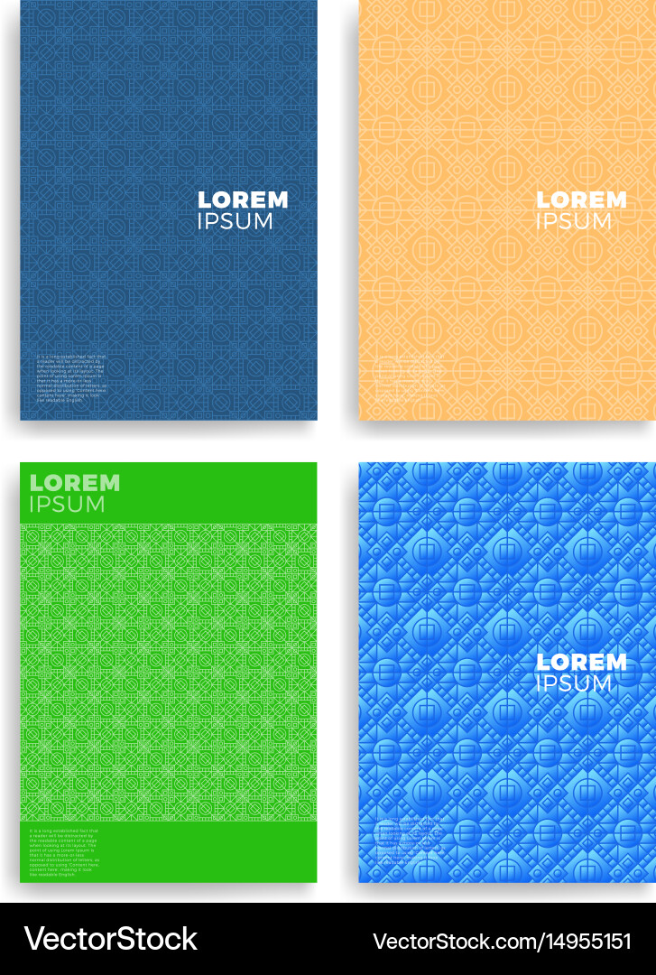 Set of abstract cards with layers overlap vector image