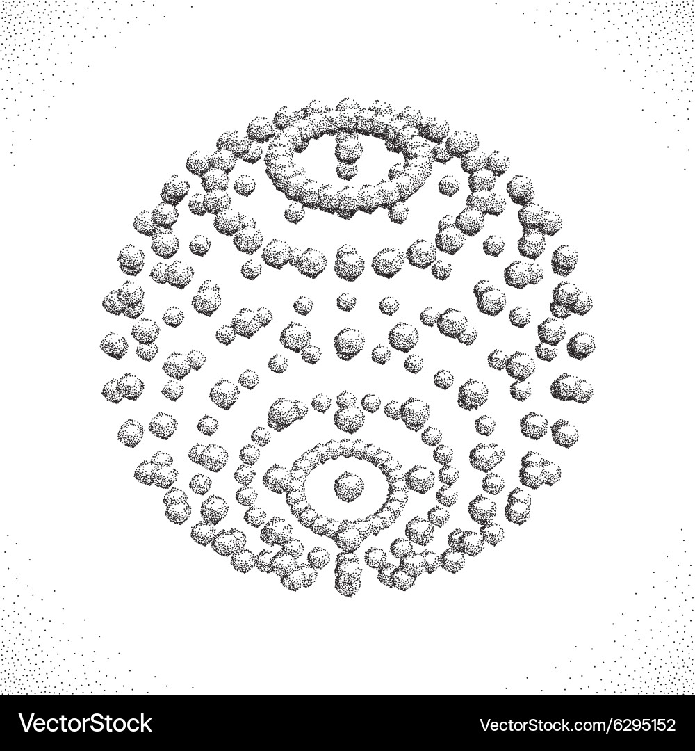 Abstract 3d shape halftone style Vector Image
