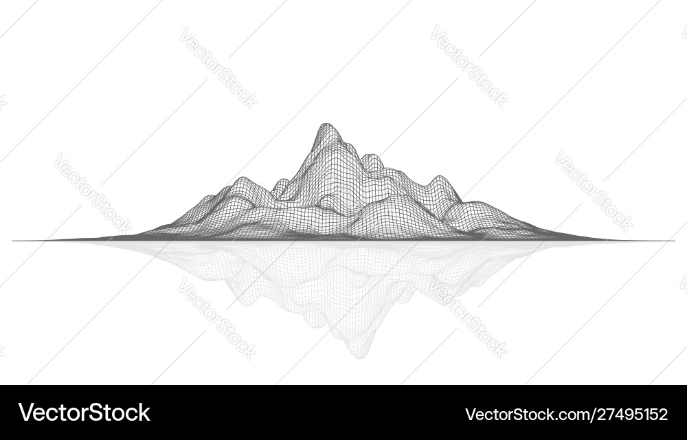 Abstract mesh landscape data visualization Abstract mesh landscape data visualization vector image