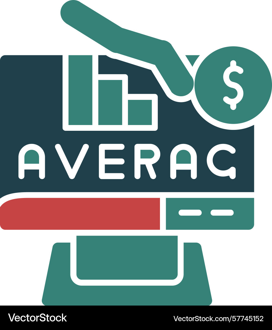 Average order value glyph multi color icon Vector Image