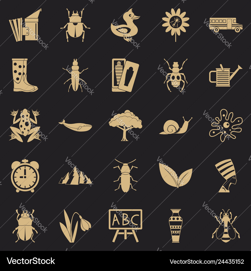 Bedbug icons set simple style Vector Image