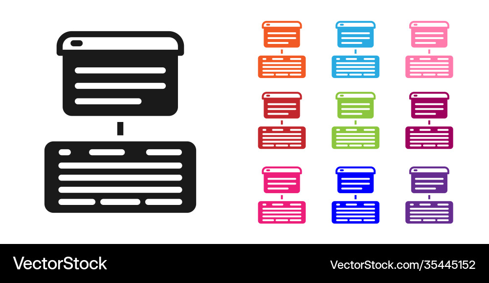 Black server data web hosting icon isolated Black server data web hosting icon isolated vector image