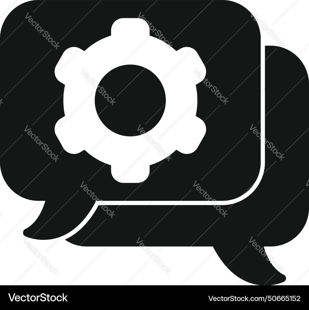 Chat tech overview icon simple cooperation Chat tech overview icon simple cooperation vector image