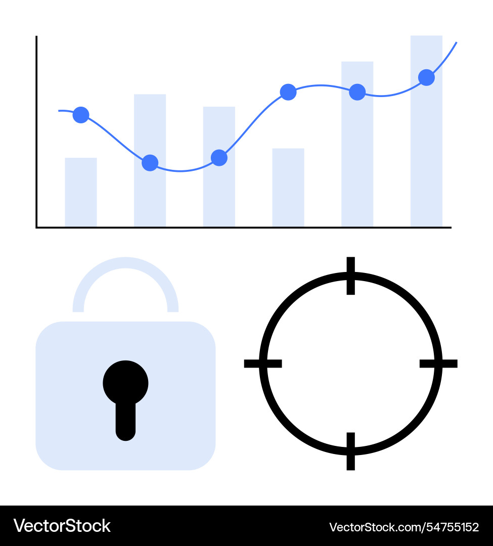Data analytics with security and precision focus Data analytics with security and precision focus vector image