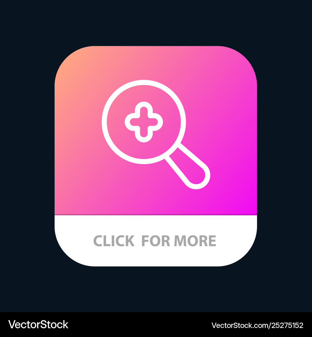 Expanded search plus mobile app button android Vector Image