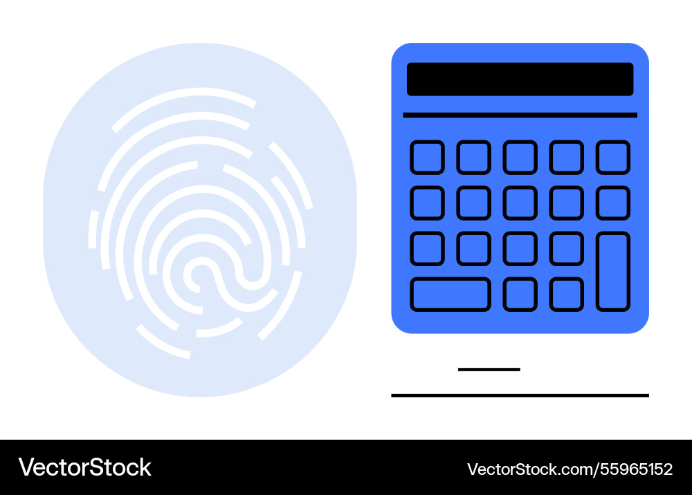 Fingerprint authentication next to a digital Fingerprint authentication next to a digital vector image
