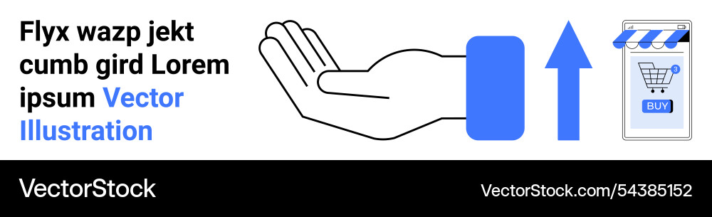 Hand supporting a box with an upward arrow and e vector image