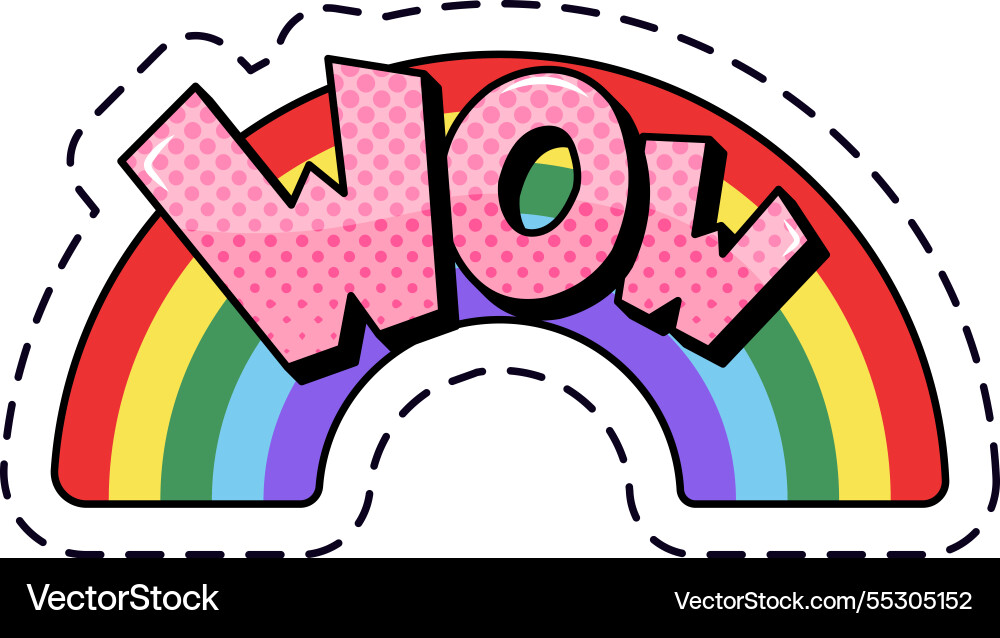 Helle rosa wow pop art Schriftsatz gegen Helle rosa wow pop art Schriftsatz gegen vektorbild