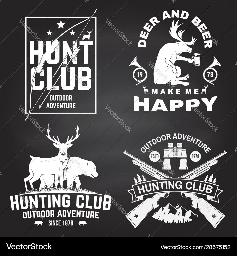 Hunting Club Badge Set Vector Image