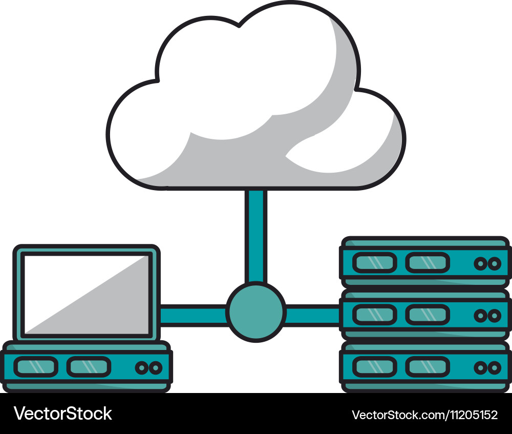 Isolated cloud computing design Vector Image