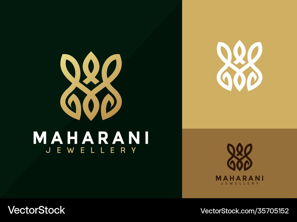 Letter m jewellery logo design beauty fashion vector image