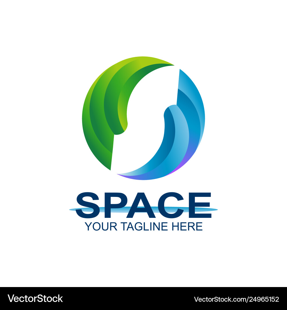 Letter s on negative space logo Letter s on negative space logo vector image