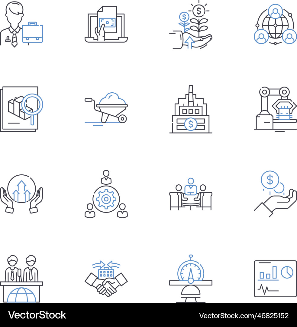 Machine-generated line icons collection automated vector image