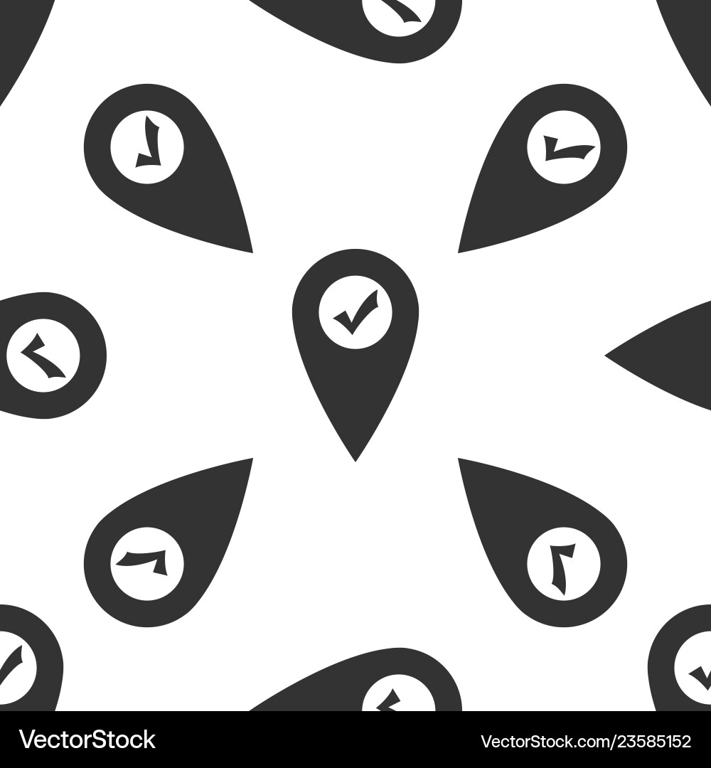 Map pointer with check mark icon seamless pattern Map pointer with check mark icon seamless pattern vector image