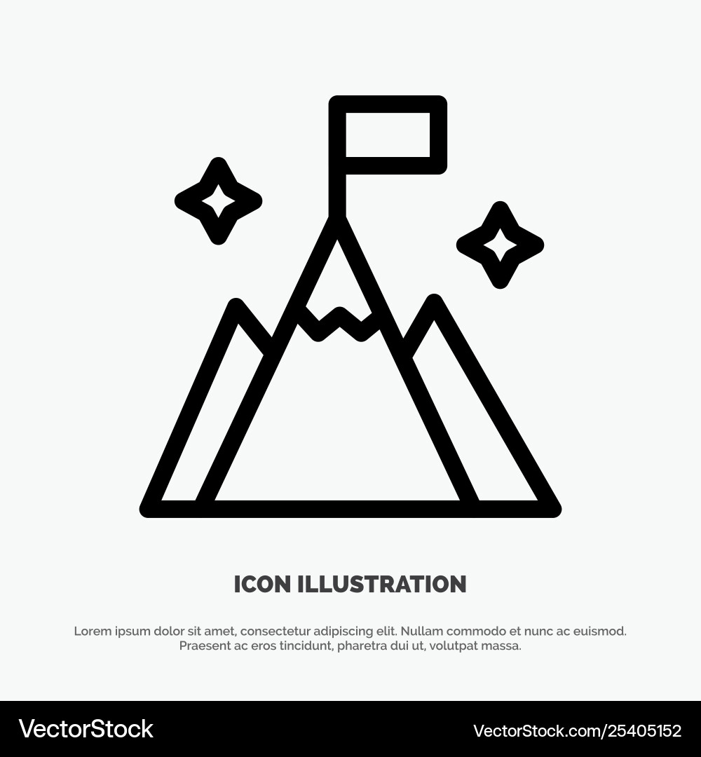 Mountain flag user interface line icon Vector Image