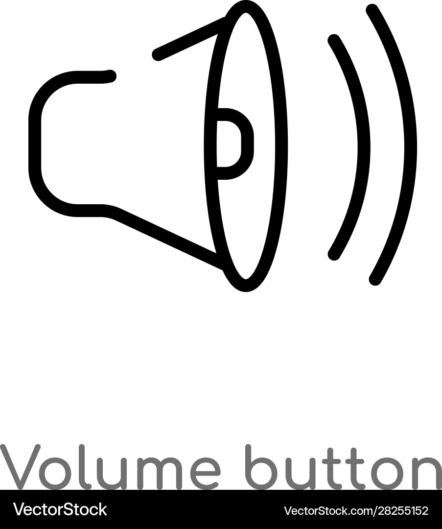 Outline volume button icon isolated black simple vector image