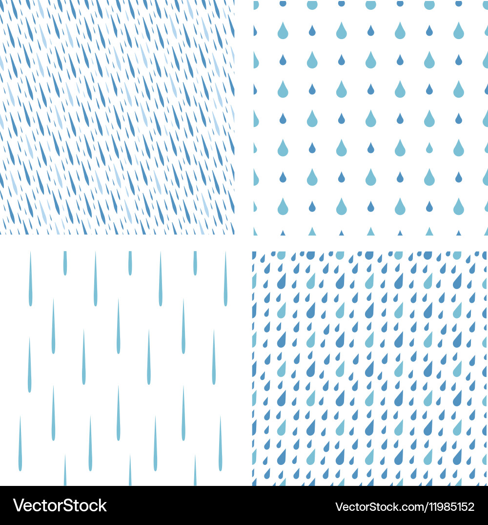 Rain drops pattern set Vector Image