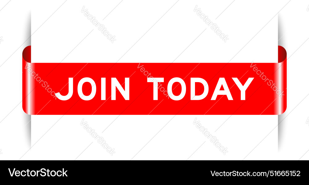 Red color inserted label banner with word join Red color inserted label banner with word join vector image