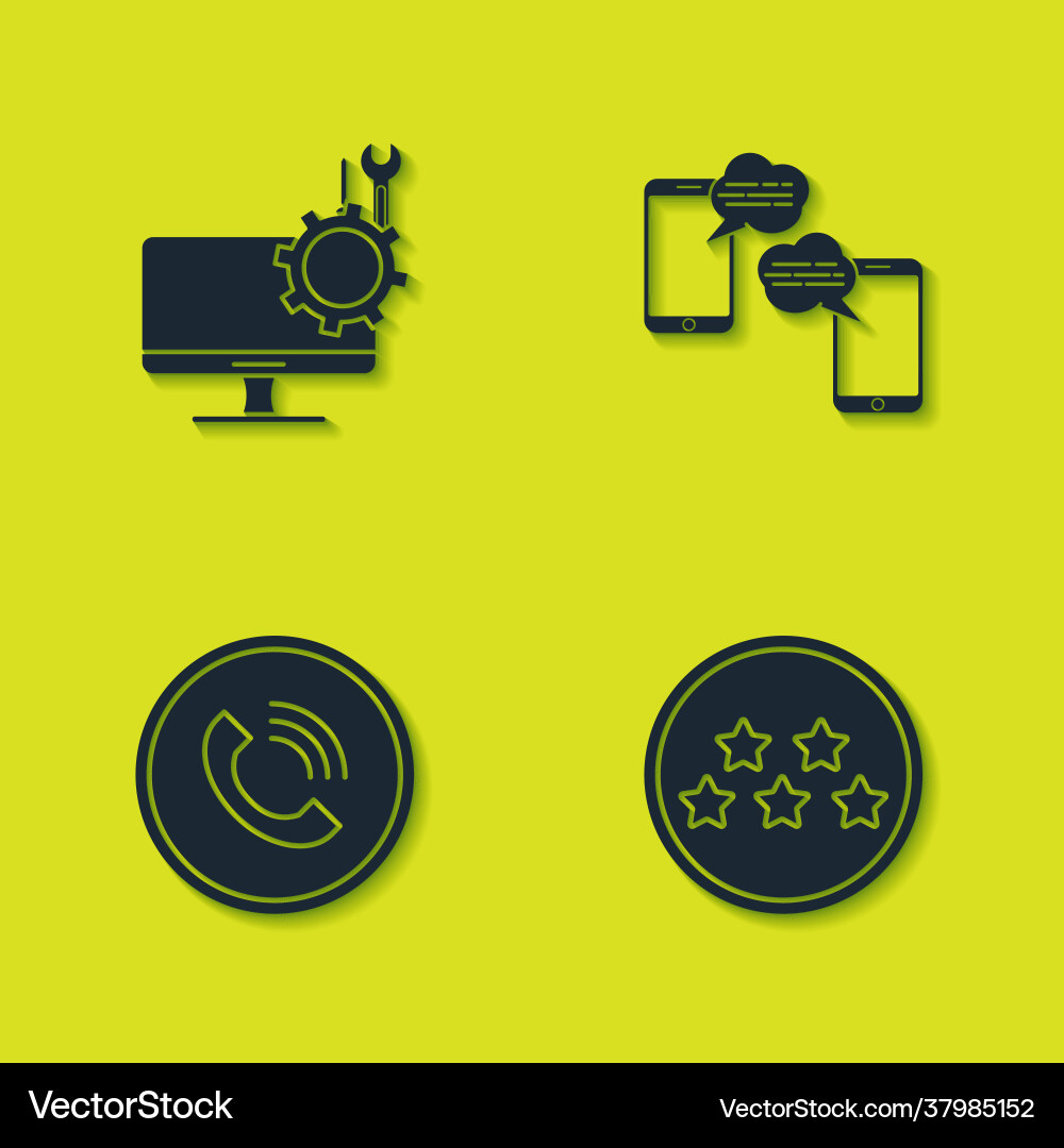 Set computer monitor service five stars rating Set computer monitor service five stars rating vector image