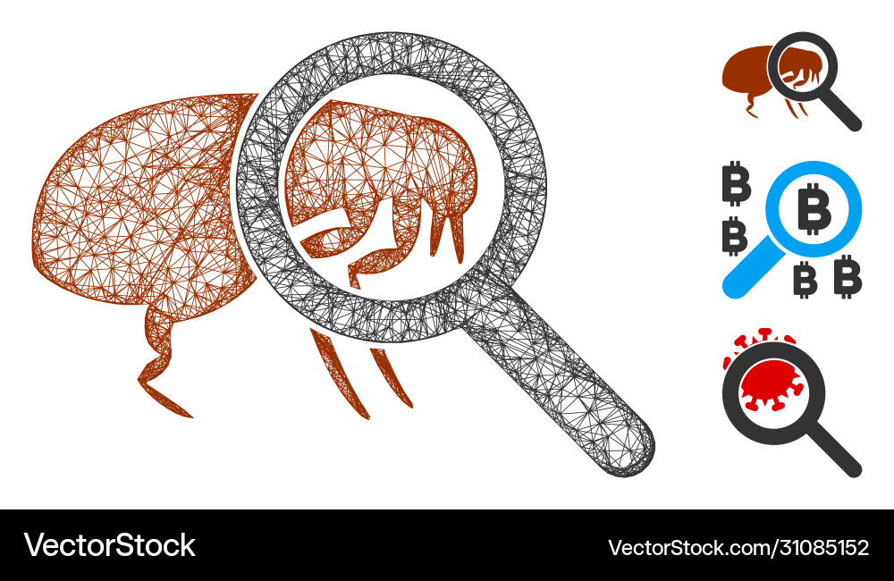 Total flea control polygonal web mesh Vector Image