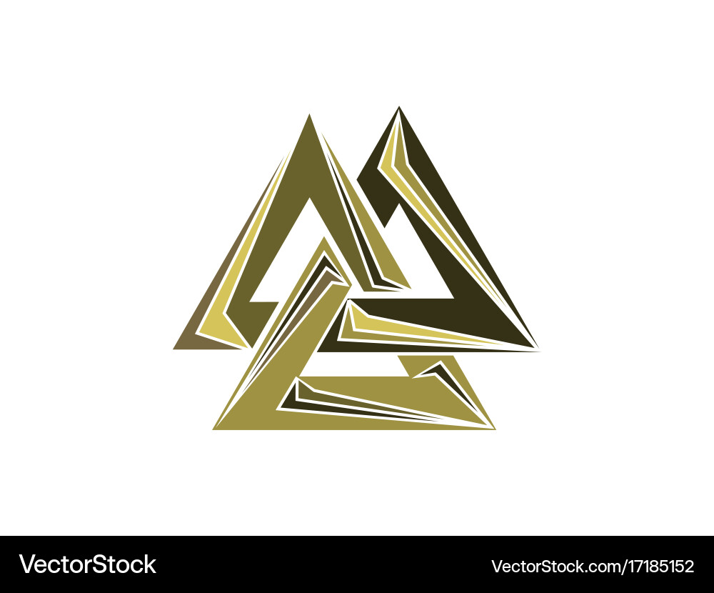 Valknut is a symbol of the worlds end tree Vector Image