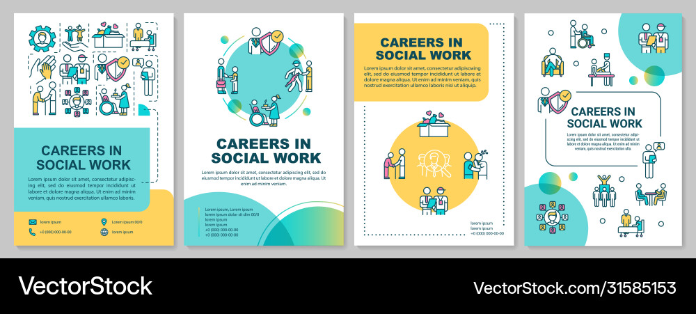 Career in social work brochure template Career in social work brochure template vector image