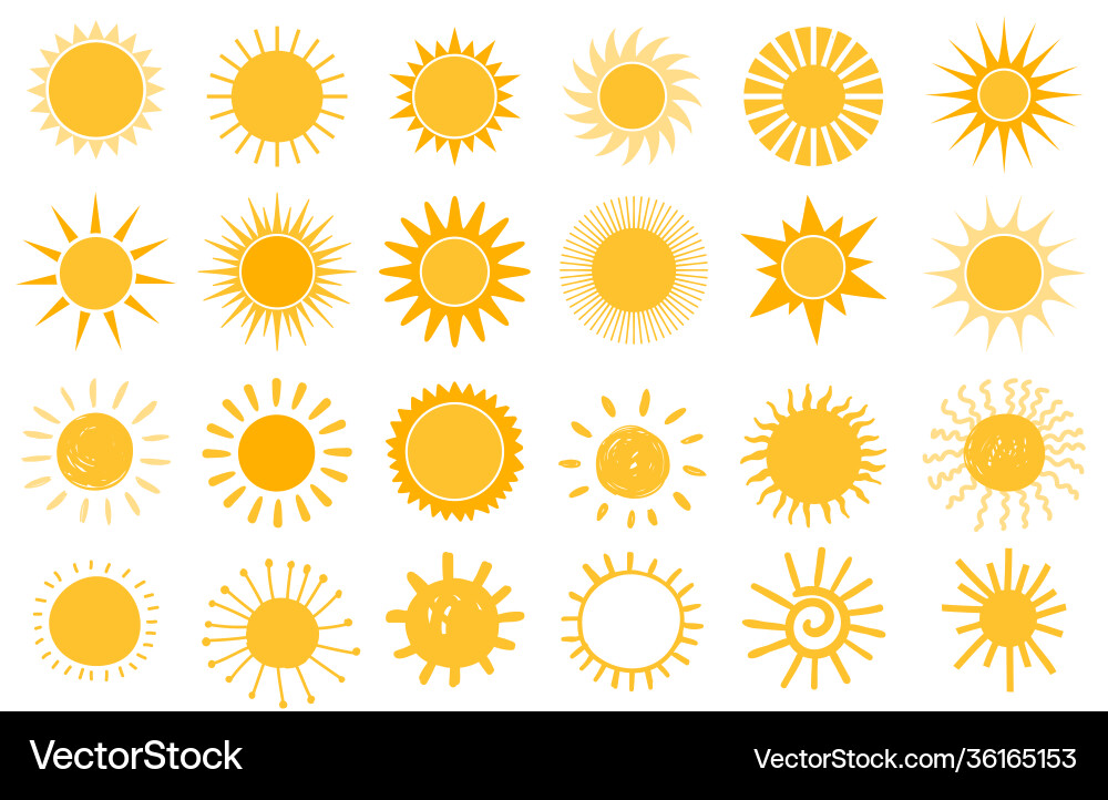 Cartoon Sonnensymbol flach und handgezogen Sommer Cartoon Sonnensymbol flach und handgezogen Sommer vektorbild