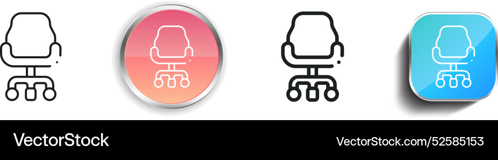 Chair icon thin linear regular and button style vector image