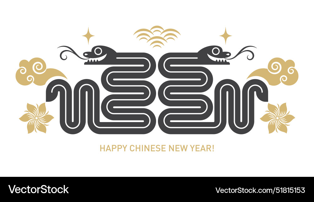 Chinese happy new year 2025 of the snake Chinese happy new year 2025 of the snake vector image