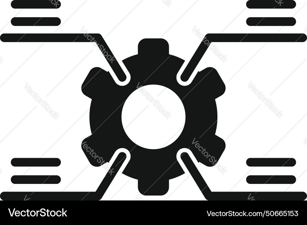 Cog tech cellular icon simple overview Vector Image