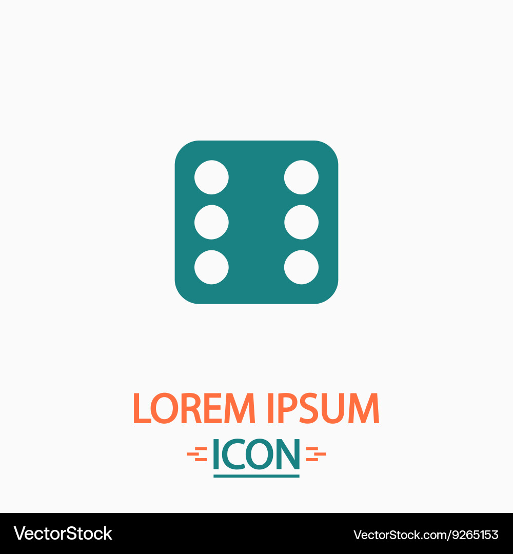 Dice 6 computer symbol Vector Image