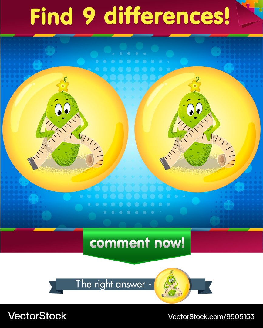 Differences the funny cucumber Vector Image