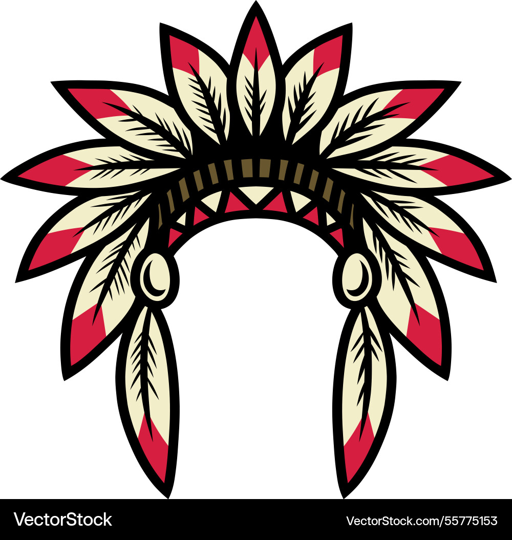 Native indische amerikanische Kopfschmuck Logo Native indische amerikanische Kopfschmuck Logo vektorbild